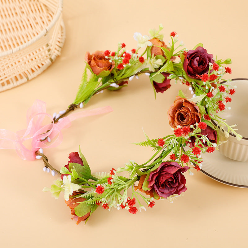 Wholesale Bride Fairy Simulation Gypsophila Flower Girls Hair Accessories Hair Band